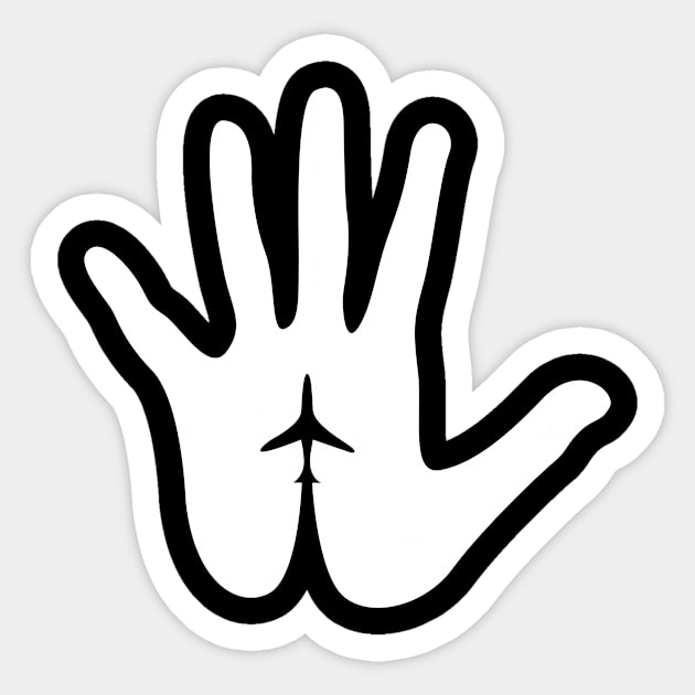 Aviation Hand with Airplane White Design Sticker by Avion